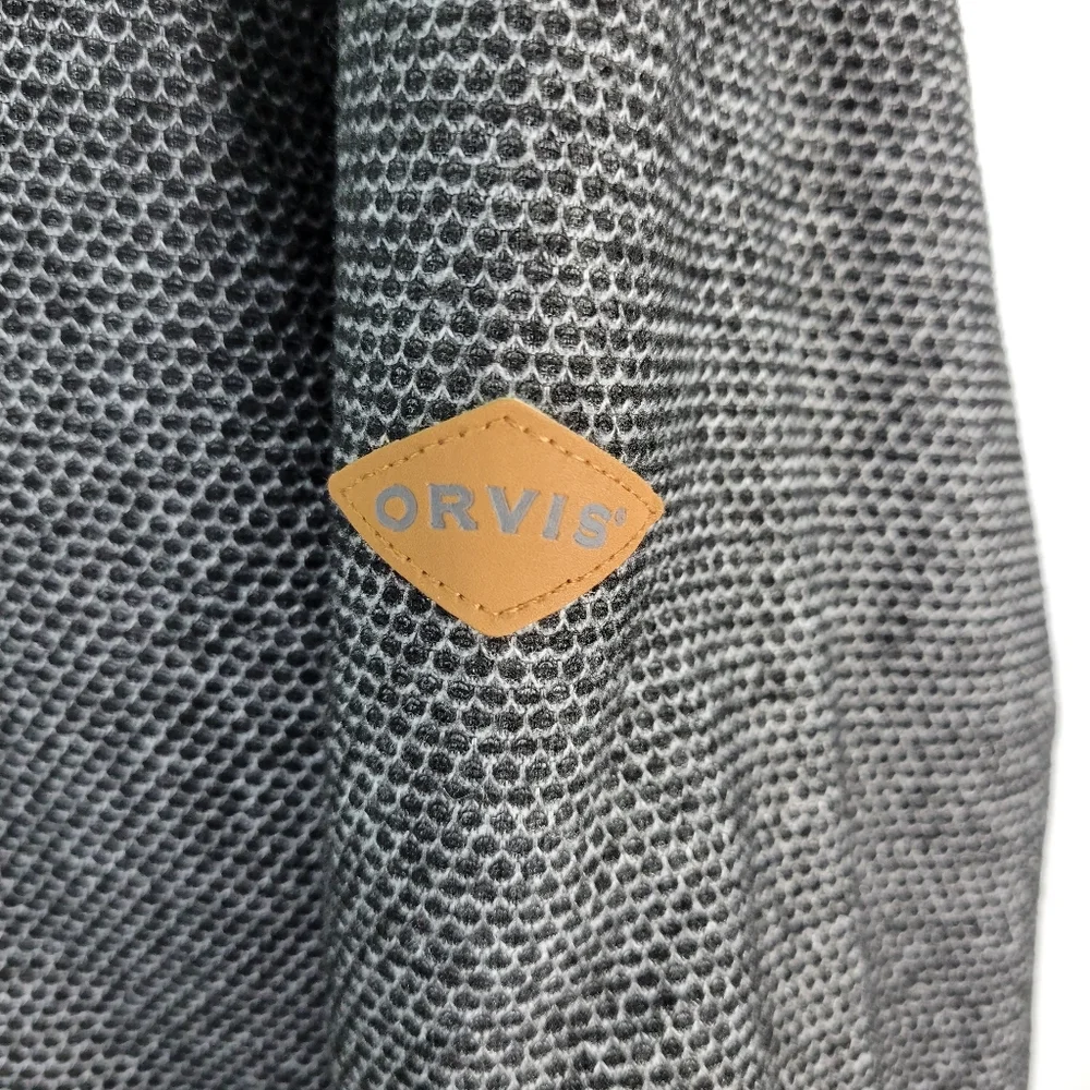 Mens Orvis Sherpa Lined 1/4 Zip Pullover Jacket Size XL Marled Gray/Black - Picture 2 of 9